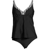 LASCANA Tankini gris / negro / blanco