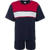 H.I.S. Pijama corto navy / rojo / blanco