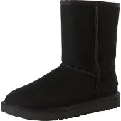 Ugg para mujer. 1016223 Botines de piel Classic Short II negro (37), Plano, Ninguno, Casual, outlet 2026.