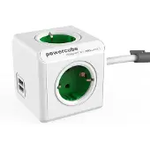 Allocacoc Power Cube 8718444087014, para uso exterior, verde, blanco, con CE / KEMA (norma europea), 4 tomas de corriente AC, 250 V, 16 A