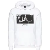 Mister tee Sudadera 'Pray' gris / negro / blanco