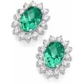 Smart Jewel Pendientes verde / plata / blanco