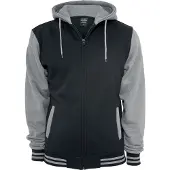 Urban Classics Sudadera con cremallera gris moteado / negro