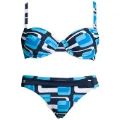 Kangaroos Bikini azul cielo / negro / blanco