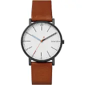 Skagen Reloj analógico 'Signatur' marrón claro / blanco