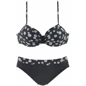 LASCANA Bikini 'Wire Glue' negro / blanco
