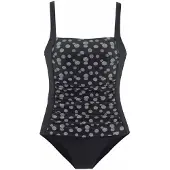 LASCANA Bañador moldeador negro / blanco lana