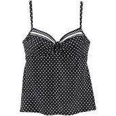 LASCANA Top de tankini negro / blanco