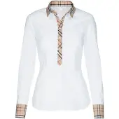 Seidensticker Blusa beige oscuro / rojo pastel / negro / blanco