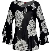 LASCANA Blusa negro / blanco
