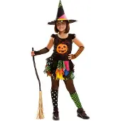 MOM Disfraz De Niña Brujita Calabaza