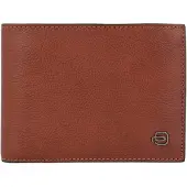 Piquadro Black Square Cartera Piel natural 12.5 cm marrón