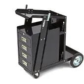 OEM Carro de soldadura móvil para taller: 4 compartimentos, soportes para cables y soplete, espacio para bombona de gas, 4 ruedas