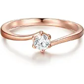 Trilani Anillo oro rosa / transparente