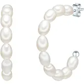 Valero Pearls Pendientes plata / blanco perla