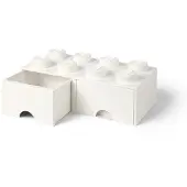 LEGO Ladrillo de 8 espigas con cajón (blanco)
