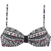 LASCANA Top de bikini 'Wire' negro / blanco