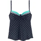 LASCANA Top de tankini 'Monroe' navy / turquesa