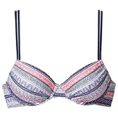 s.Oliver Top de bikini marino / turquesa / rosa claro / blanco