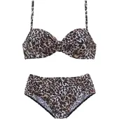 LASCANA Bikini azul claro / marrón / capuchino / negro
