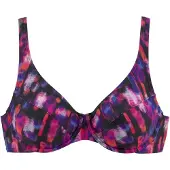 LASCANA Top de bikini lila oscuro / rosa / negro