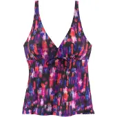 LASCANA Top de tankini lila oscuro / rosa oscuro / negro