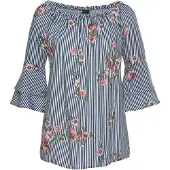 LASCANA Blusa verde / rosa / blanco