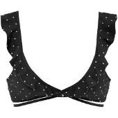 LASCANA Top de bikini 'Sparkle' negro / blanco