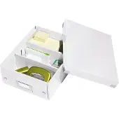 Leitz 6057 WOW caja de clasificación pequeña blanca metalizada