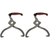 vidaXL Pinzas de madera con mango de TPR, paquete de 2 unidades.