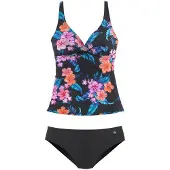 LASCANA Tankini azul / lila / naranja / negro