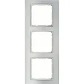 Berker BER B3, marco 10133904, triple, aluminio/blanco polar