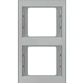 Hager BER K5, marco 13237004, acero inoxidable, doble, vertical