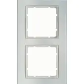Berker BER B3, marco 10123904, aluminio/blanco polar, doble cristal