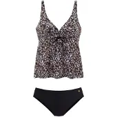 LASCANA Tankini marrón / negro / blanco