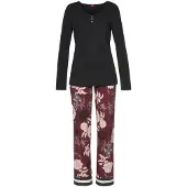 s.Oliver Pijama rosa pastel / burdeos / negro