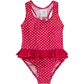 Playshoes Traje de baño 'PUNKTE' rojo / blanco