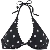 LASCANA Top de bikini negro / blanco