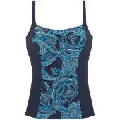 LASCANA Top de tankini azul / genciana / naranja / blanco