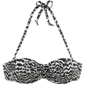 LASCANA Top de bikini 'Clara' beige / negro
