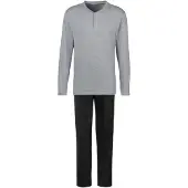 s.Oliver Pijama largo gris moteado / negro