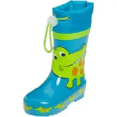 Playshoes Botas de lluvia 'Krokodil' azul / verde claro / naranja oscuro