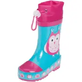 Playshoes Botas de lluvia 'Eule' azul / rosa claro / rosa oscuro
