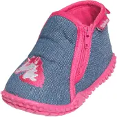 Playshoes Zapatillas de casa 'Einhorn' azul denim / rosa oscuro