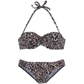 LASCANA Bikini marrón / negro / blanco natural