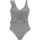 LASCANA Traje de baño negro / blanco