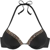 LASCANA Top de bikini cognac / marrón oscuro / negro