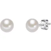 Valero Pearls Pendientes plata / blanco perla