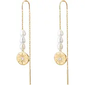 Valero Pearls Pendientes dorado / blanco perla