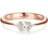 Trilani Anillo oro rosa / transparente